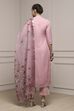 Pink Linen Blend Hand Embroidered Unstitched Suit Set image number 5