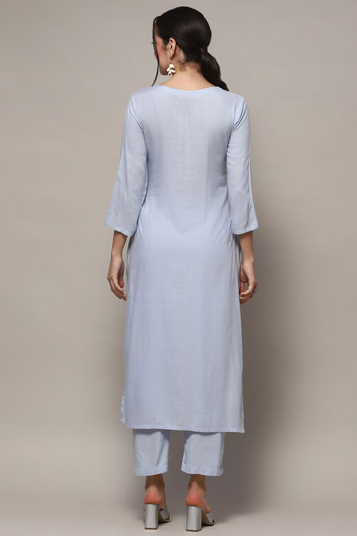 Pastel Pink Rayon Unstitched Suit set image number 6
