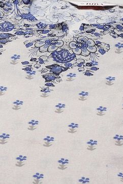White Voile Kalidar Printed Kurta Palazzo Suit Set image number 1