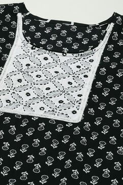 Black Cotton Printed Unstitched Suit Set image number 1