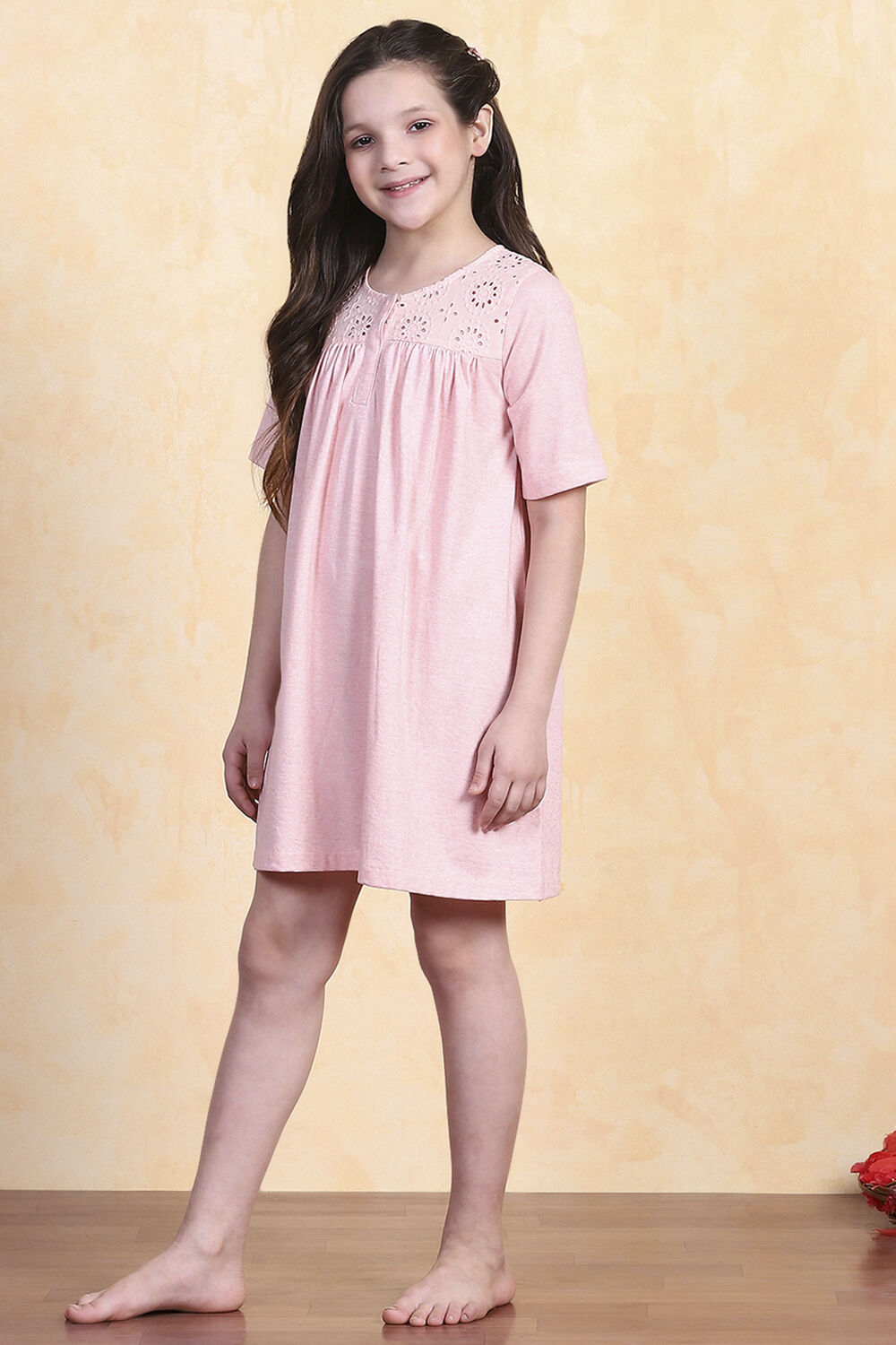 Pink Cotton Yarndyed Sleepwear image number 2