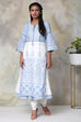 White Cotton Double Layered Printed Kurta