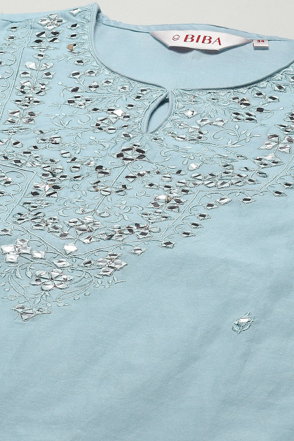 Powder Blue Polyester Straight Suit Set image number 1