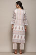 Beige Cotton Machine Embroidered Unstitched Suit Set image number 6