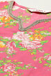 Pink & Green Cotton Straight Kurta Palazzo Suit Set image number 2