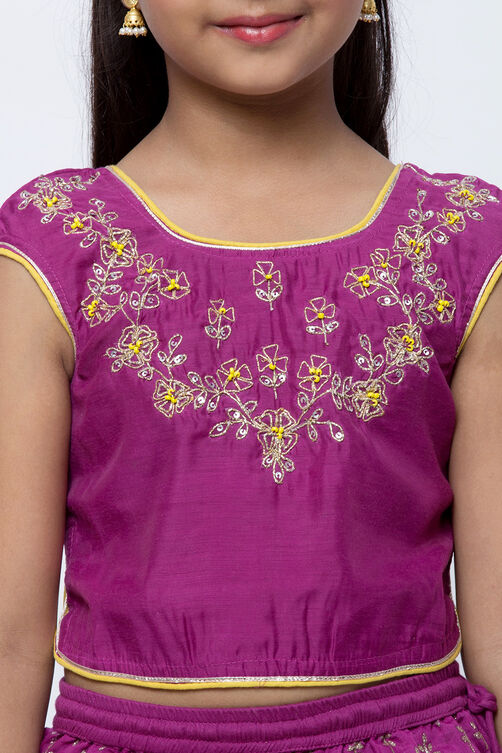 Violet Art Silk Lehenga Set image number 1