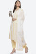Yellow Cotton Unstitched Suit Set image number 7