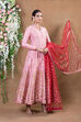 Old Rose Cotton Silk Anarkali Suit Set By Anju Modi image number 0