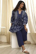 Indigo Pure Cotton Fusion Kurta Set image number 0