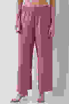 Light Pink Solid Straight Palazzos image number 4