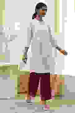 Red Solid Straight Palazzos image number 0