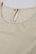 Off White Cotton Blazer Printed Top image number 2