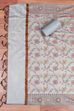 Grey Cotton Printed Embroidered Unstitched Suit Set image number 3