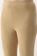 Maroon Cotton Lycra Solid Fitted Cropped Leggings image number 1