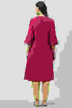 Berry Pink  LIVA Straight Yarndyed Kurta image number 3