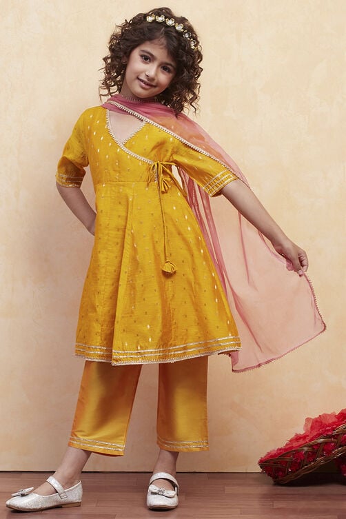 White Polyester Anarkali Suit Set image number 6
