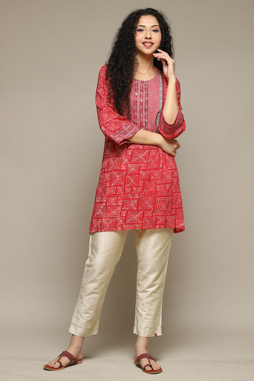 Aqua Blue Rayon Printed Kurti image number 0