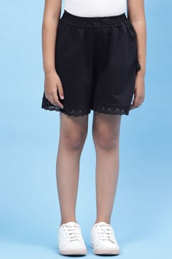 Black Cotton Shorts image number 0