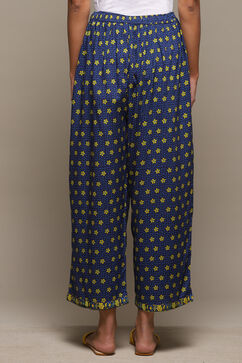 Navy Rayon Straight Palazzo image number 4