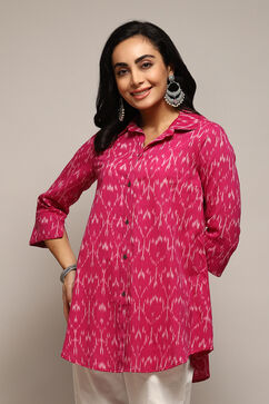 Fuchsia Ikat Straight Yarndyed Shirt image number 2