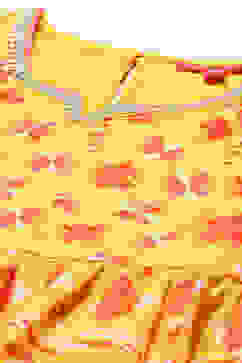 Yellow Cotton Gathered Printed Kurta Sharara Suit Set image number 5