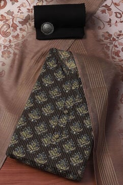 Brown Tussar Unstitched Suit set image number 0