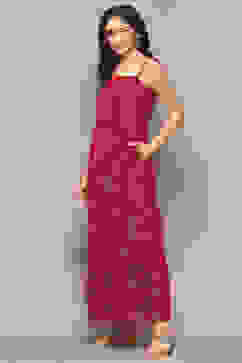 Berry Rayon Flax Straight Printed Jumpsuit image number 5