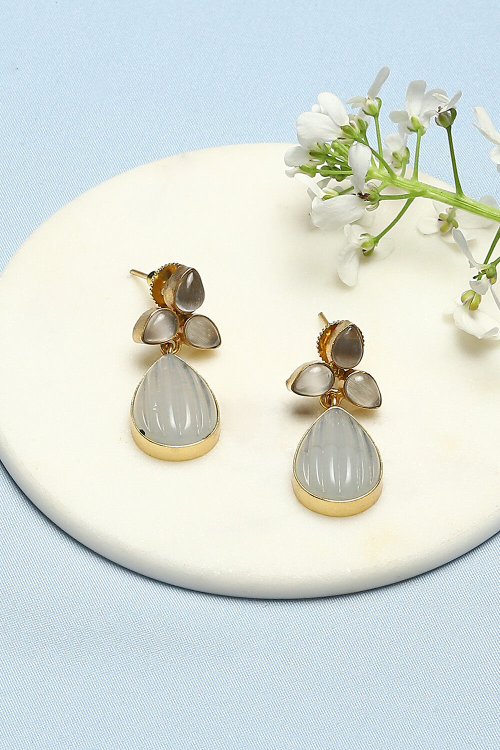 Grey Brass Earrings image number 0