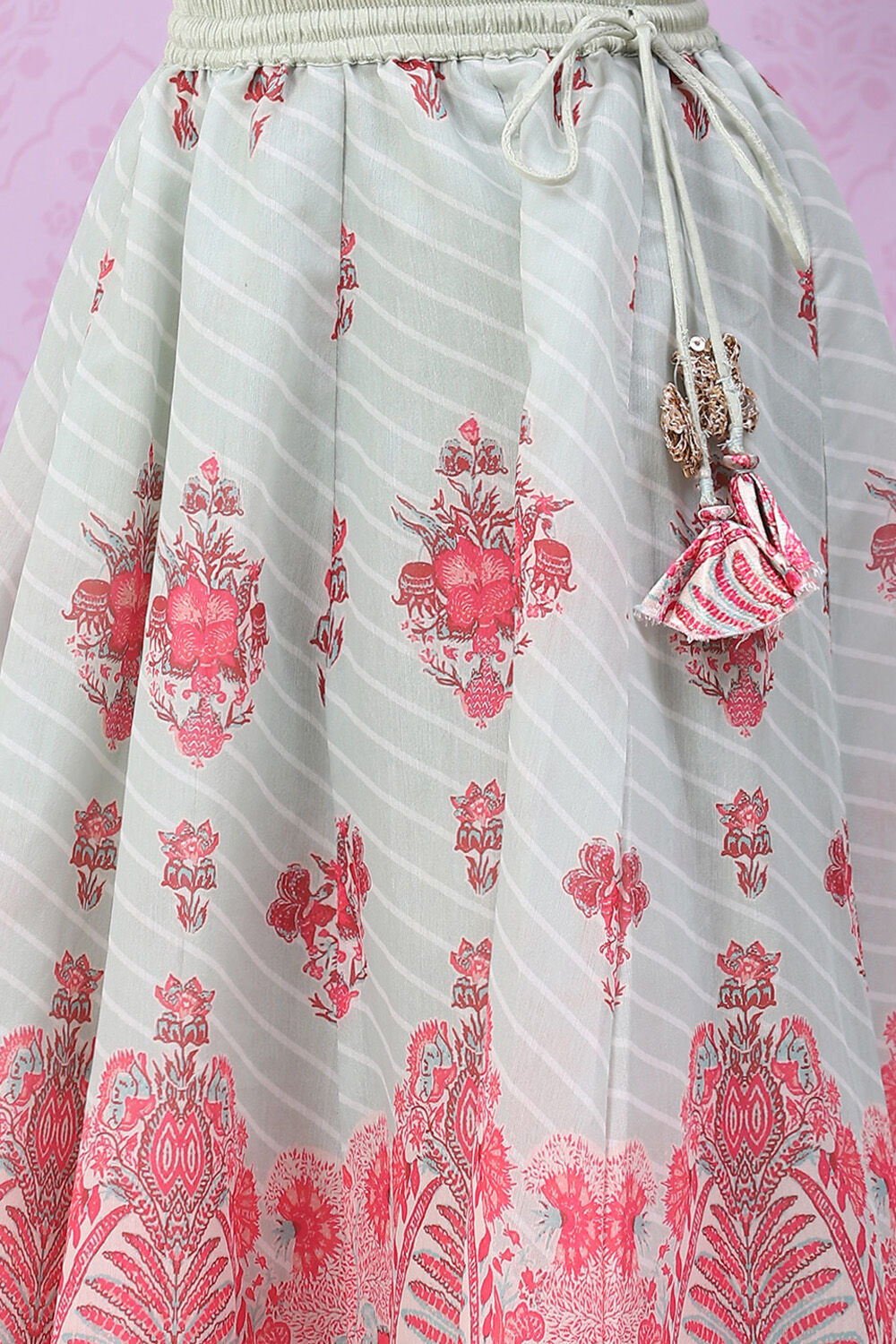 Ecru Art Silk Lehenga Set image number 2