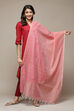 Pink Cotton Blend Dupatta image number 0