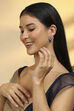 Peach Gold Plated Brass Floral Studs image number 3