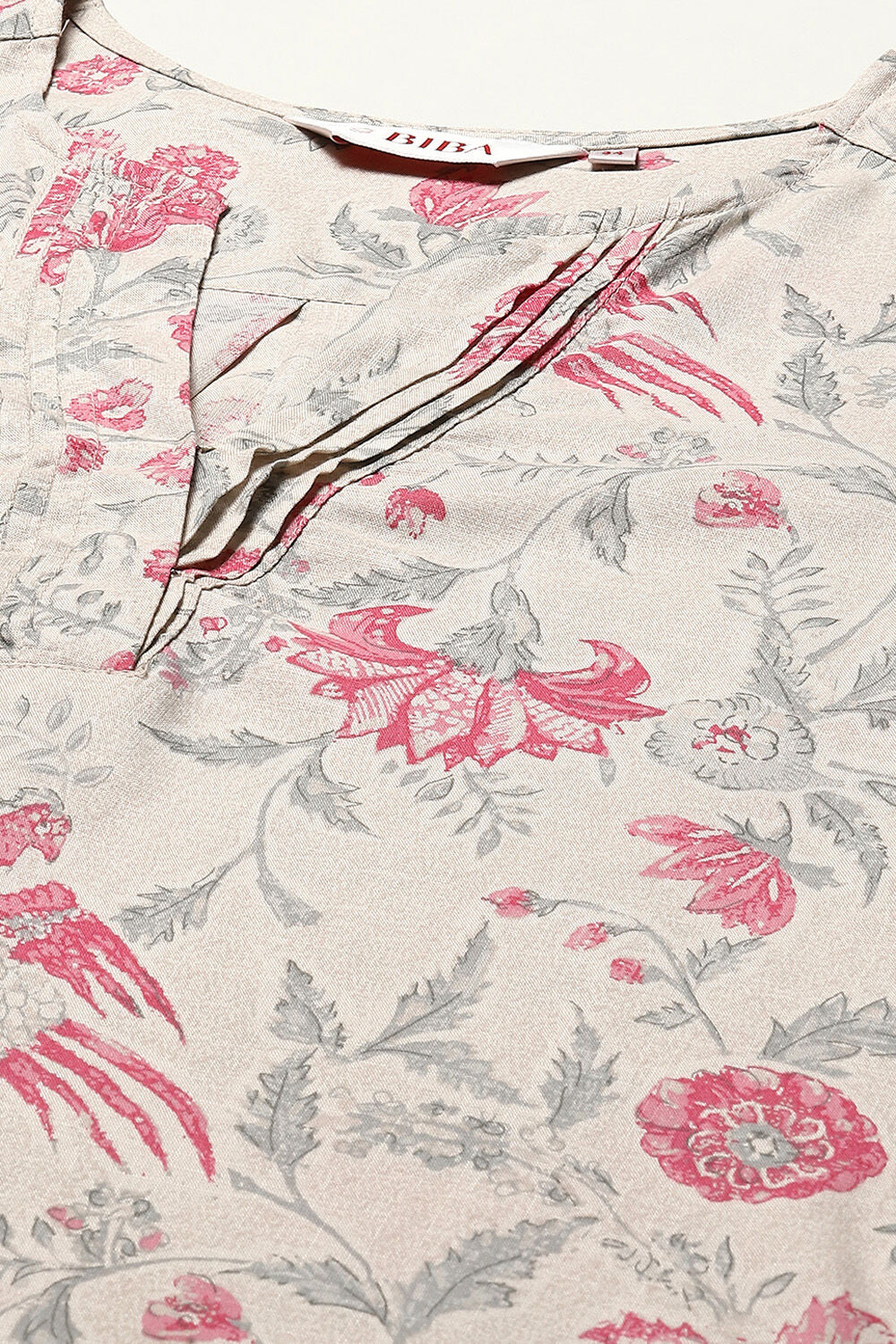 Ecru Rayon Printed Kurti image number 1