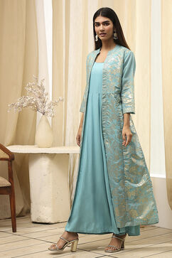 Turquoise Polyester  Dress image number 3