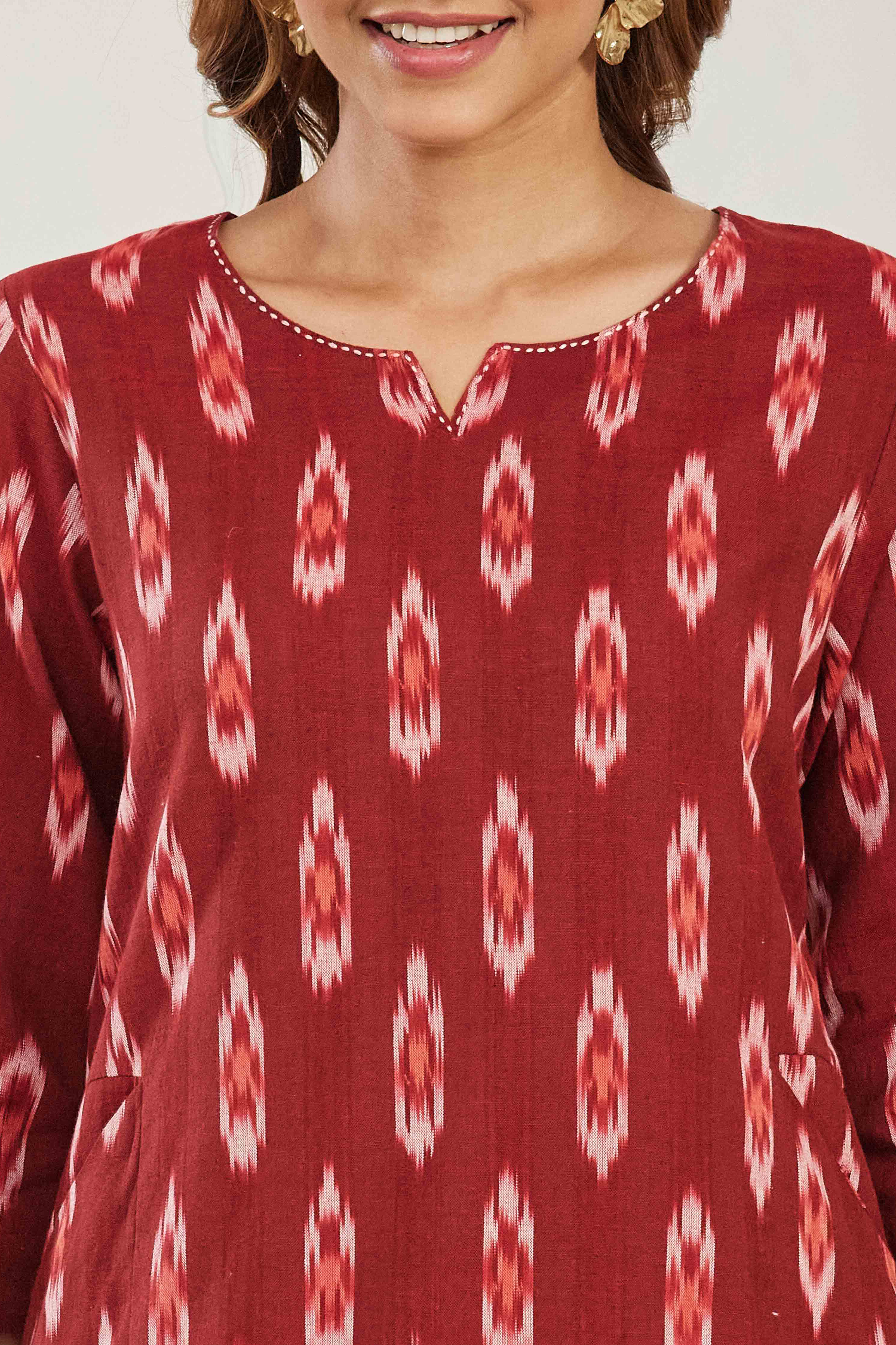 Brown Cotton Straight Kurta image number 1