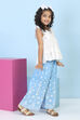 Blue Cotton Printed A-line Suit Set image number 4
