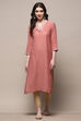 Dusky Rose Polyester Straight Kurta image number 5