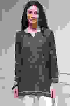 Blue Printed Straight Short Kurta image number 5