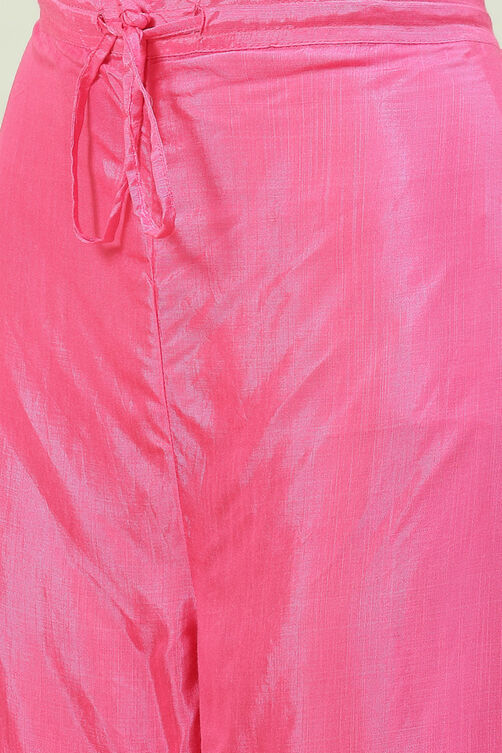 Fuschia Viscose Straight Kurta Palazzo Suit Set image number 2