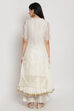 Off White Poly Metallic Cotton Yarndyed Kurta image number 5