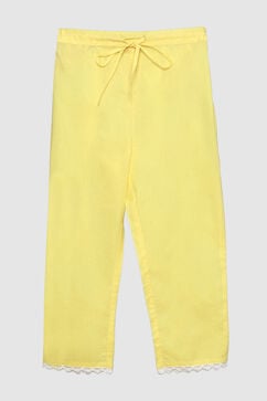 Lemon Yellow Cotton A-Line Kurta Regular Pants 2 Piece Set image number 2
