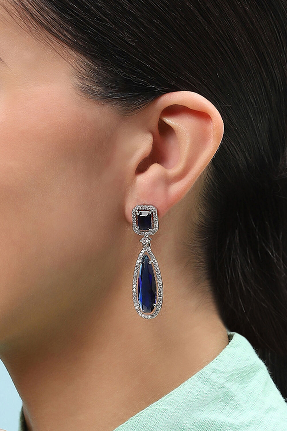 Blue Brass Earrings image number 3