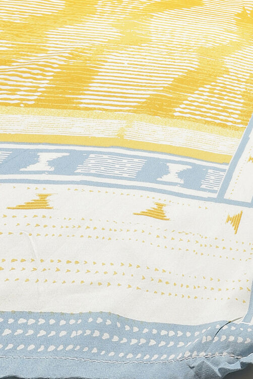 Yellow Cotton A-Line Kurta Palazzo Suit Set image number 4