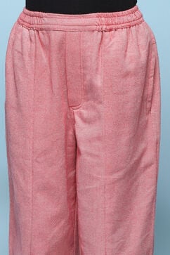 Peach Cotton Solid Pants image number 1