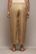 Antique Gold Polyester Slim Printed Pants image number 3