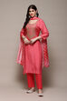 Pink Muslin Digital Print Unstitched Suit Set image number 7