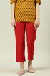 Red Cotton Solid Pant image number 2