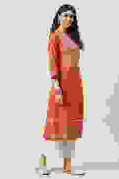 Coral Rayon Straight Kurta Palazzo Suit Set image number 5