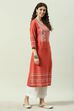 Pink Rayon Straight Kurta Palazzo Suit Set image number 5