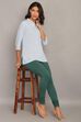 Camel Cotton Blend Solid Churidar image number 5