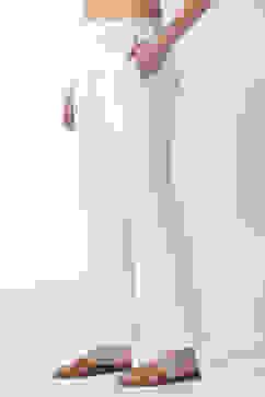 Off White Cotton Narrow Pants image number 2